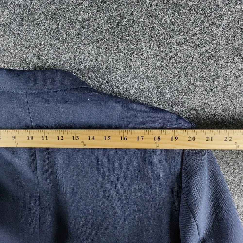 VTG Stafford Mens Navy Blue Hopsack Blazer Gold Crest Buttons USA Made Size 46R